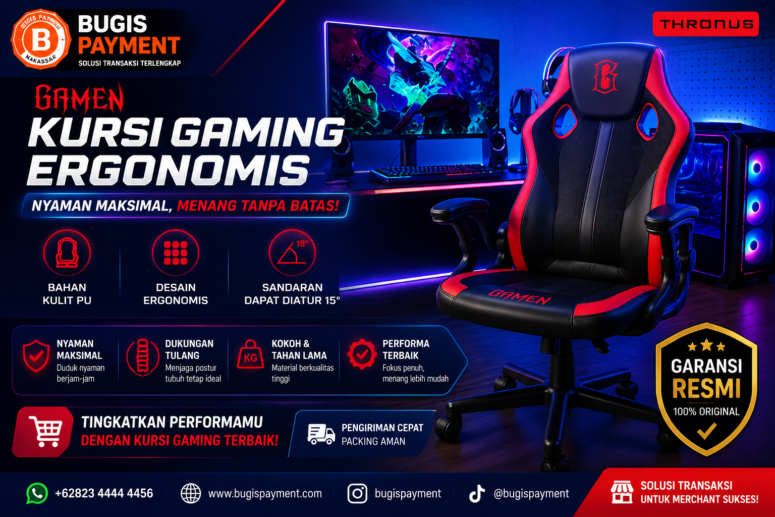 Kursi Gaming Ergonomis
